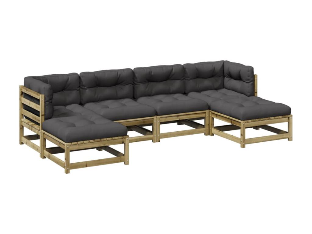 Set di mobili da esterno in legno di pino marrone - dlz1766570391661