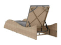 Chaise longue in vimini intrecciato in resina beige, 60 x 205 x 73 cm