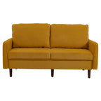 Divano moderno con gambe in legno e velluto