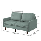 Divano moderno con gambe in legno e velluto