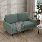 Divano moderno con gambe in legno e velluto