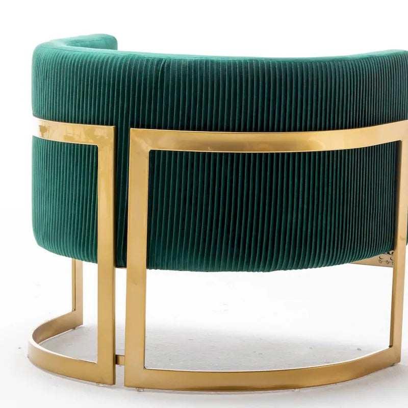 Poltrona decorativa, poltrona a botte in velluto, poltrona moderna per soggiorno