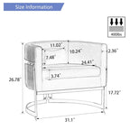 Poltrona decorativa, poltrona a botte in velluto, poltrona moderna per soggiorno