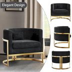 Poltrona decorativa, poltrona a botte in velluto, poltrona moderna per soggiorno