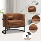 Poltrona decorativa, poltrona a botte in velluto, poltrona moderna per soggiorno