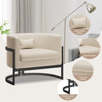 Poltrona decorativa, poltrona a botte in velluto, poltrona moderna per soggiorno