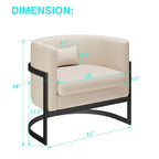 Poltrona decorativa, poltrona a botte in velluto, poltrona moderna per soggiorno