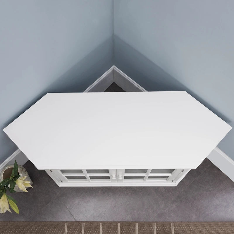 Mobile TV angolare bianco con libreria Leick Home Cottage