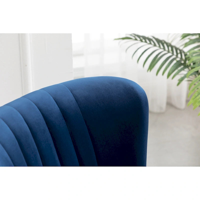 Poltrona imbottita in velluto contemporaneo Elon di Roundhill Furniture