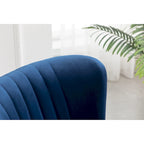 Poltrona imbottita in velluto contemporaneo Elon di Roundhill Furniture