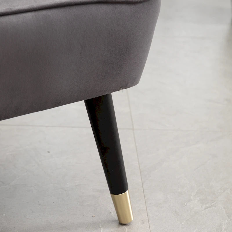 Poltrona imbottita in velluto contemporaneo Elon di Roundhill Furniture