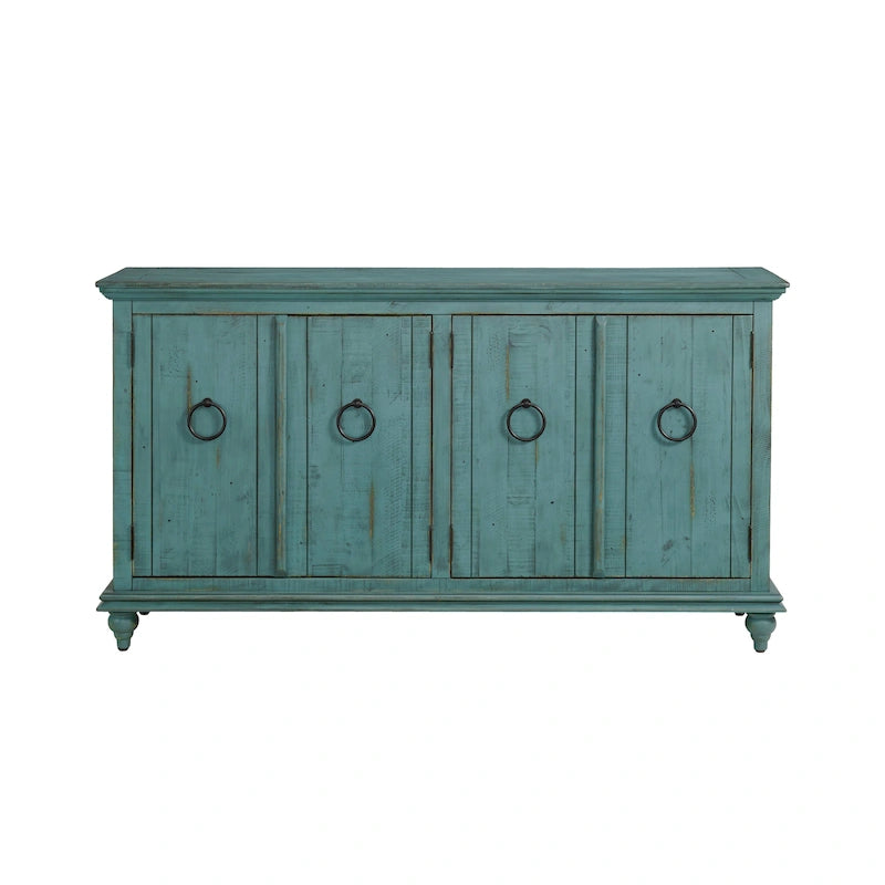 Mobile porta TV Central Park in legno massello da 65 pollici con 4 ante - 35 pollici di altezza x 65 pollici di larghezza x 18 pollici di profondità