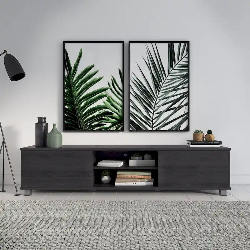 Mobile porta TV Hollywood Low Profile con ante per TV fino a 85