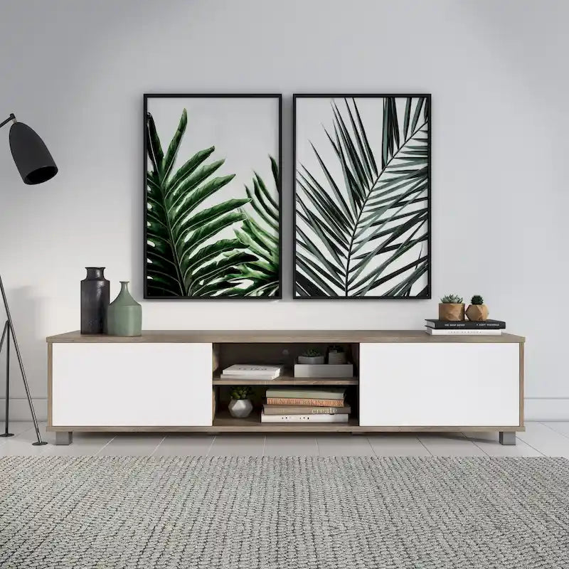 Mobile porta TV Hollywood Low Profile con ante per TV fino a 85