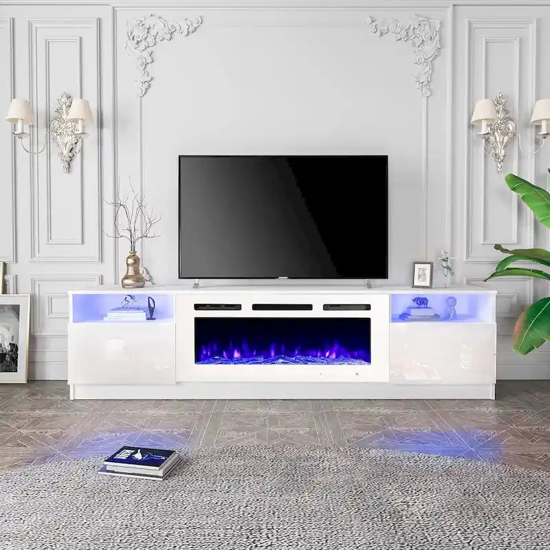 36  Electric Fireplace TV Stand, Entertainment Center & TV Console for TVs up to 80 , Modern Fireplace Heater for Living Room