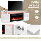 36 Mobile TV con camino elettrico, centro di intrattenimento e console TV per TV fino a 80 pollici, moderno termocamino per soggiorno