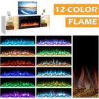 36 Mobile TV con camino elettrico, centro di intrattenimento e console TV per TV fino a 80 pollici, moderno termocamino per soggiorno