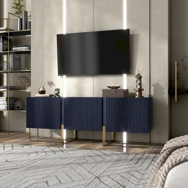 Mobile porta TV moderno DH BASIC da 60 pollici con 3 ante di Denhour