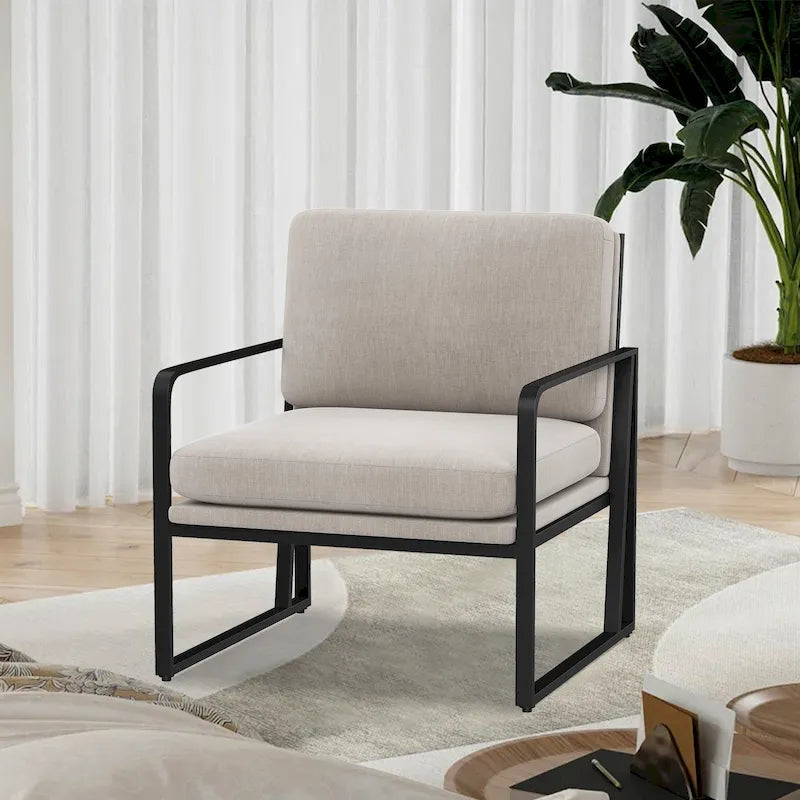 Accent Chairs, Living Room Chairs Linen Arm Chair Accent Chairs for Living Room