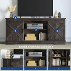 Mobile TV da fattoria per TV da 65 pollici, console multimediale, centro di intrattenimento, porte rustiche del fienile