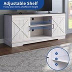 Mobile TV da fattoria per TV da 65 pollici, console multimediale, centro di intrattenimento, porte rustiche del fienile