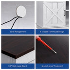 Mobile TV da fattoria per TV da 65 pollici, console multimediale, centro di intrattenimento, porte rustiche del fienile