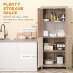 HOMCOM 72 Mobile dispensa da cucina indipendente a 4 ante, mobiletto portaoggetti con 4 ripiani e ripiani regolabili, bianco