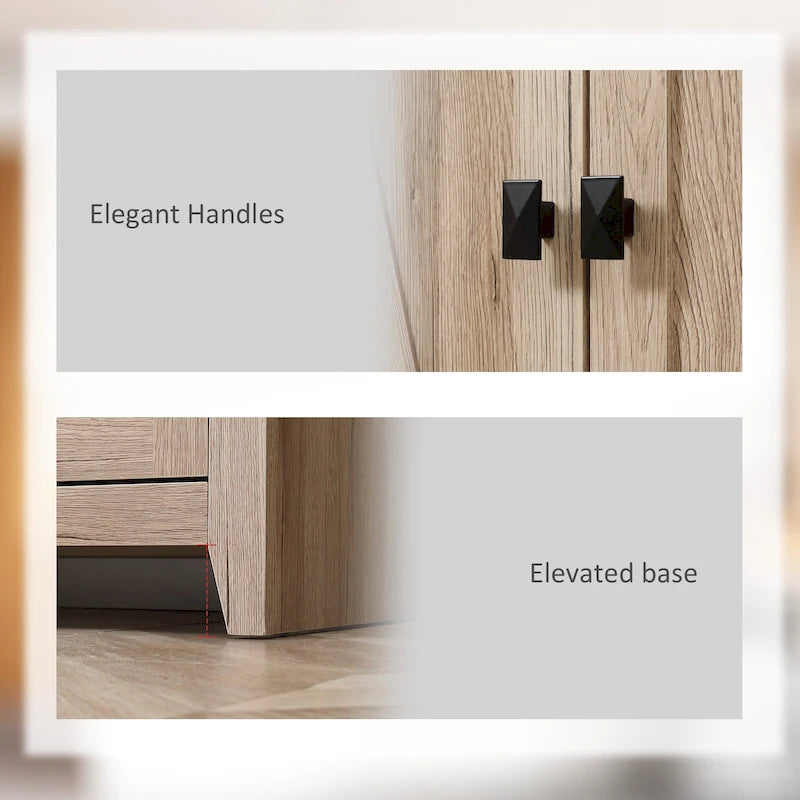 HOMCOM 72 Mobile dispensa da cucina indipendente a 4 ante, mobiletto portaoggetti con 4 ripiani e ripiani regolabili, bianco