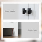 HOMCOM 72 Mobile dispensa da cucina indipendente a 4 ante, mobiletto portaoggetti con 4 ripiani e ripiani regolabili, bianco