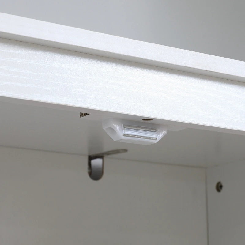 HOMCOM 72 Mobile dispensa da cucina indipendente a 4 ante, mobiletto portaoggetti con 4 ripiani e ripiani regolabili, bianco