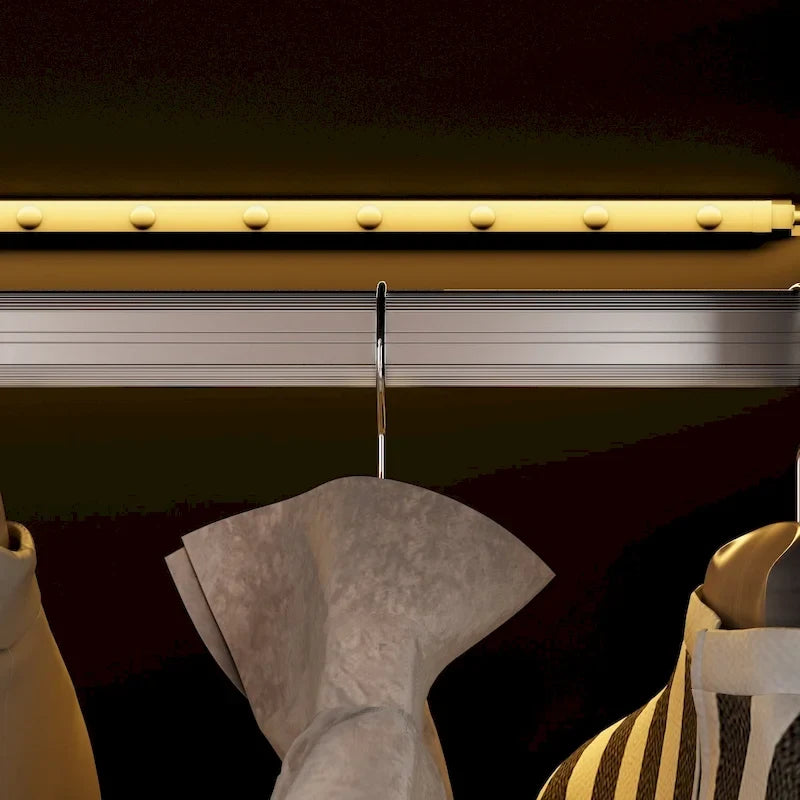 Armadio guardaroba con ante in vetro e luce LED da 47,2 pollici