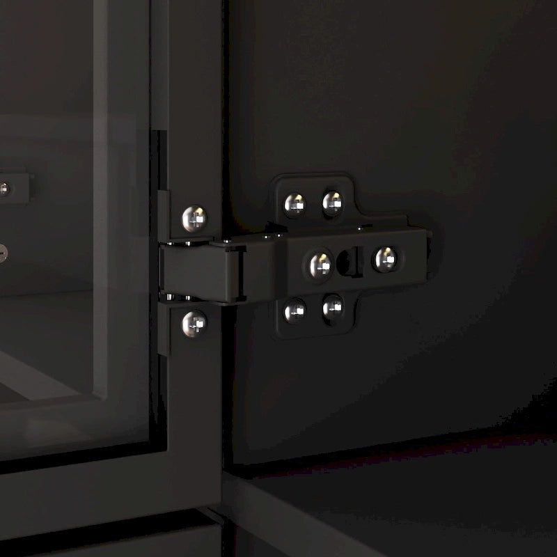 Armadio guardaroba con ante in vetro e luce LED da 47,2 pollici