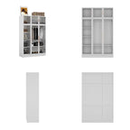 Armadio guardaroba con ante in vetro e luce LED da 47,2 pollici