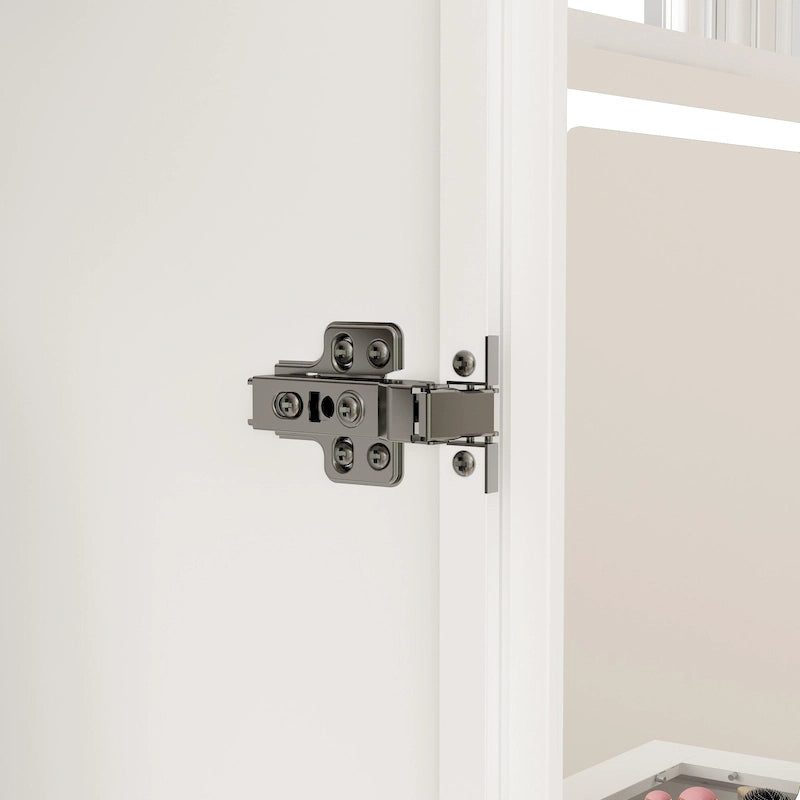 Armadio guardaroba con ante in vetro e luce LED da 47,2 pollici