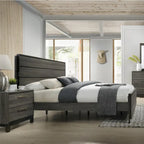 Set da camera da letto matrimoniale Roundhill Furniture Ioana 187 in legno grigio antico, 6 pezzi