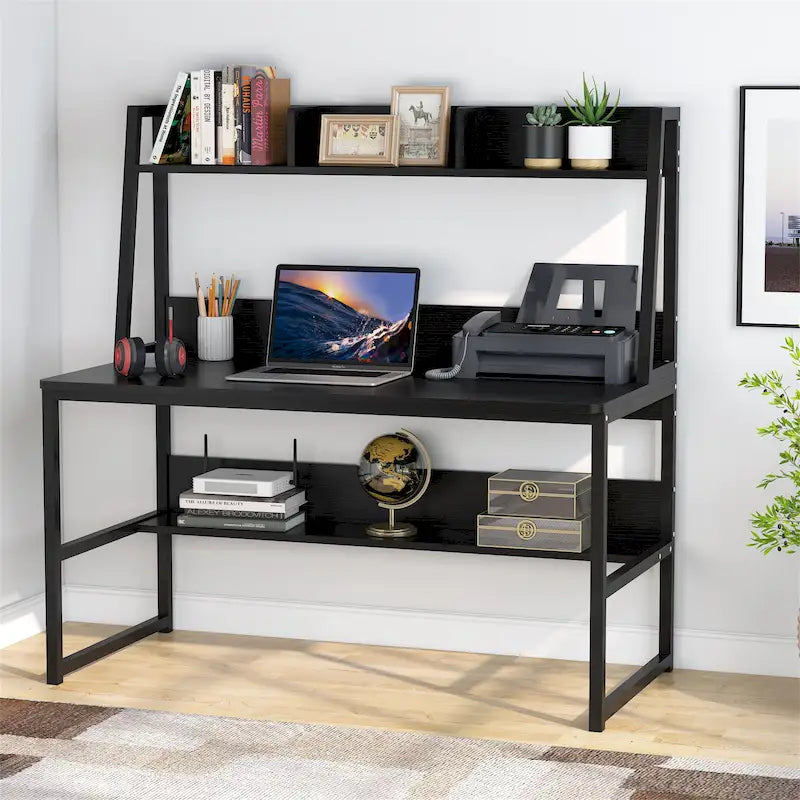 Scrivania per computer da 47 pollici con credenza e libreria, scrivania per ufficio domestico