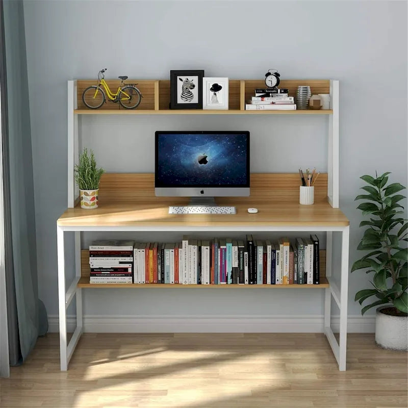 Scrivania per computer da 47 pollici con credenza e libreria, scrivania per ufficio domestico