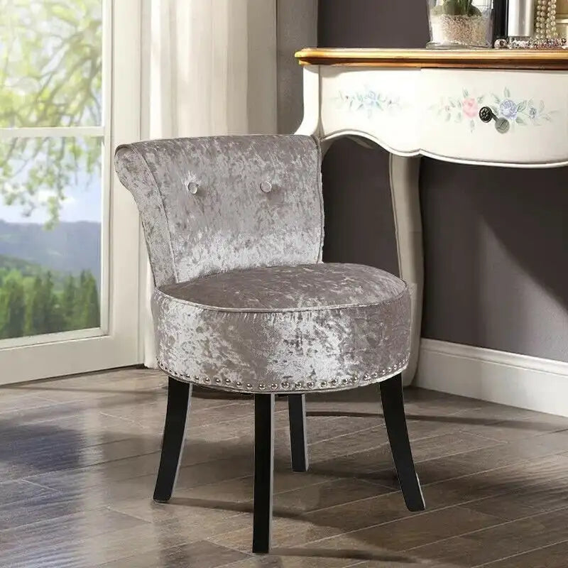 Sgabello da toeletta alto in legno massello da 27,5 pollici - 27,5 pollici A x 19 pollici L x 11,8 pollici