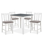 Set di tavoli da bar Badia Transitional White Wood da 5 pezzi di Furniture of America