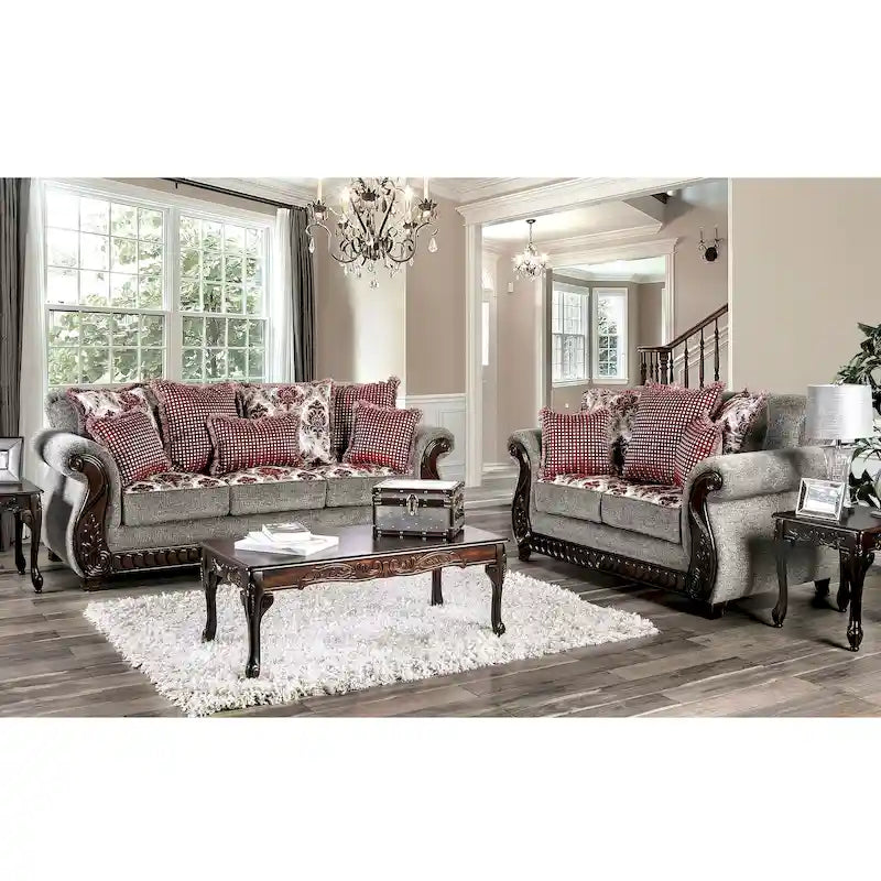 Mansuri Traditional Chenille Rolled Arms 2-Piece Sofa Set by Gracewood Hollow