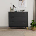 31.5  W 3-Drawer Black Dresser Modern Wood Chest of Drawers Storage Organizer for Bedroom
