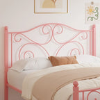 Struttura letto in metallo Javlergo con testiera e pediera arcuate, supporto per doghe in acciaio resistente, non necessita di box spring