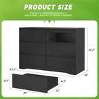 47.2  W 6-Drawer Wooden Bedroom Double Dresser Chest of Drawers