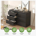 Cassettiera doppia in legno da camera da letto con 6 cassetti, 47,2 W