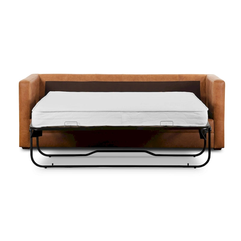 Divano letto trasformabile estraibile in pelle Poly &amp; Bark Napa 82 - Vera pelle italiana pieno fiore