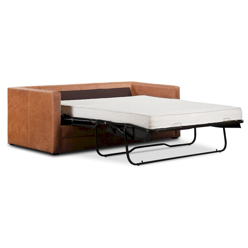 Divano letto trasformabile estraibile in pelle Poly &amp; Bark Napa 82 - Vera pelle italiana pieno fiore