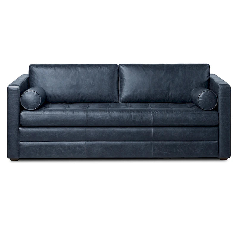 Divano letto trasformabile estraibile in pelle Poly &amp; Bark Napa 82 - Vera pelle italiana pieno fiore