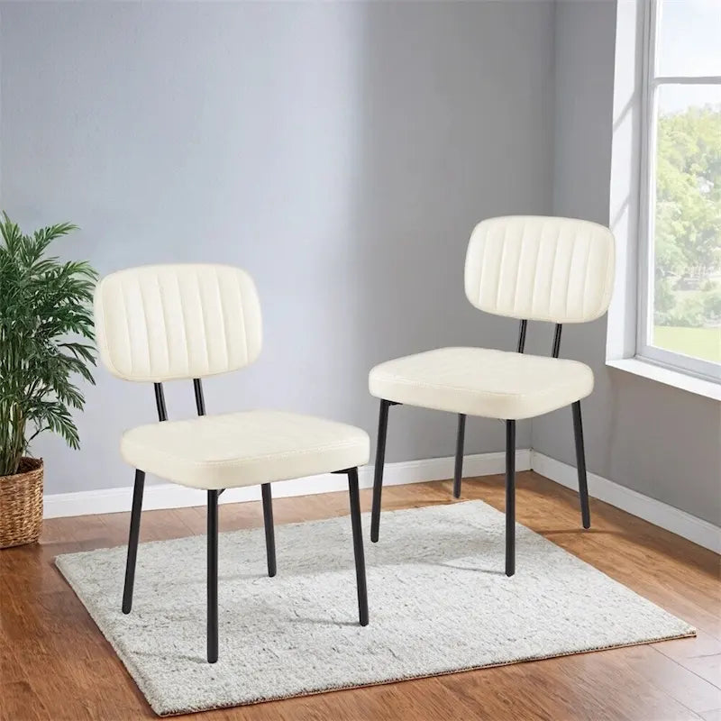 Set di 2 sedie da pranzo, sedie da pranzo imbottite in similpelle per cucina e soggiorno