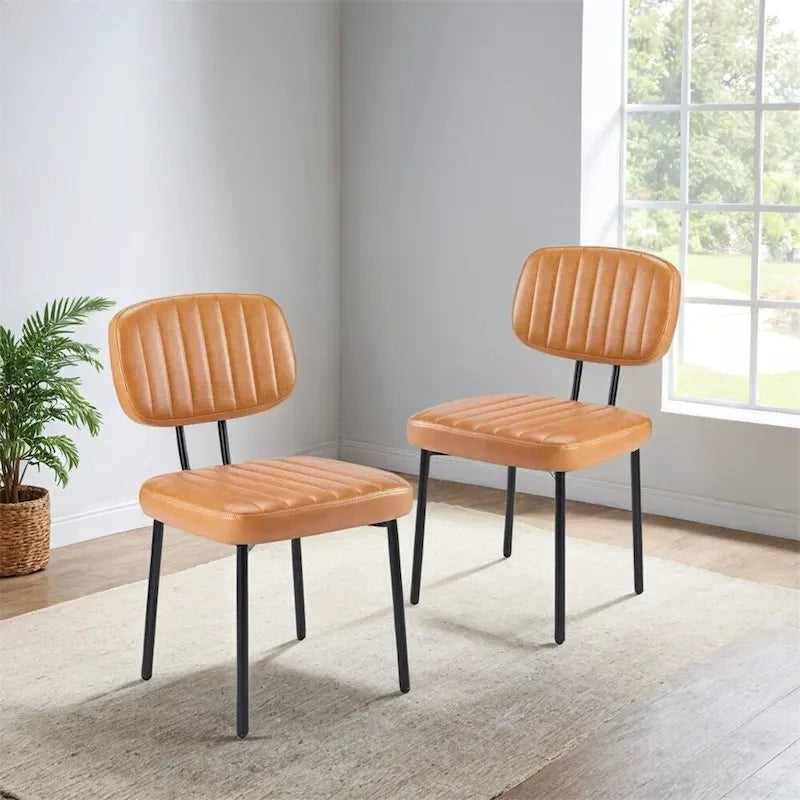Set di 2 sedie da pranzo, sedie da pranzo imbottite in similpelle per cucina e soggiorno