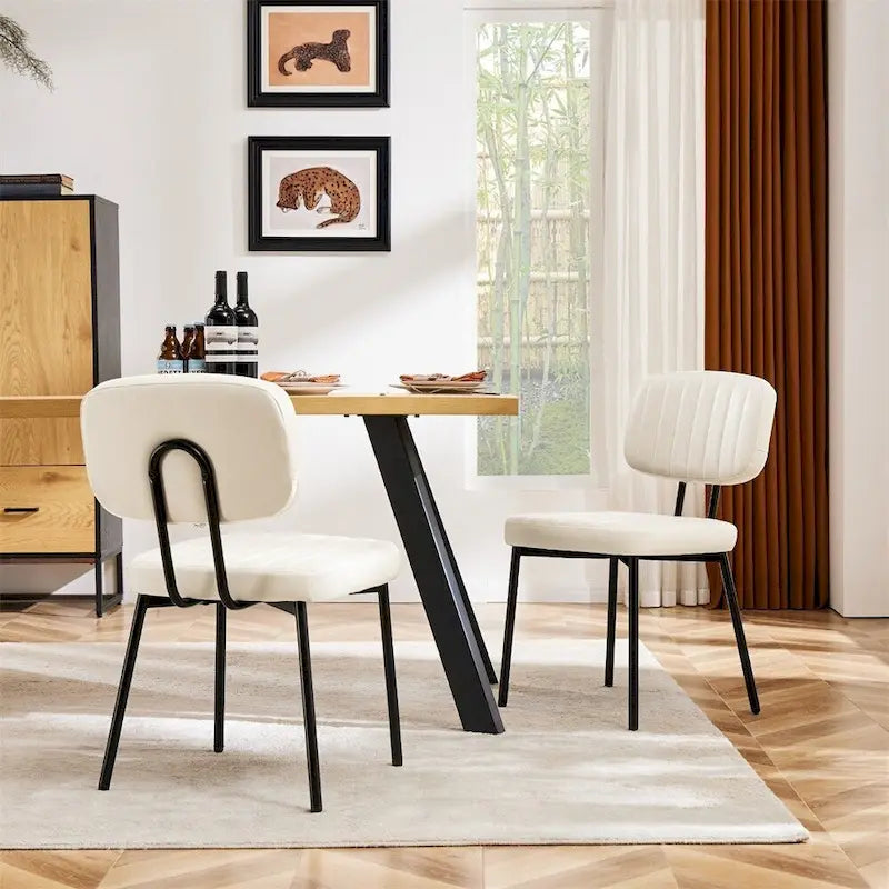 Set di 2 sedie da pranzo, sedie da pranzo imbottite in similpelle per cucina e soggiorno